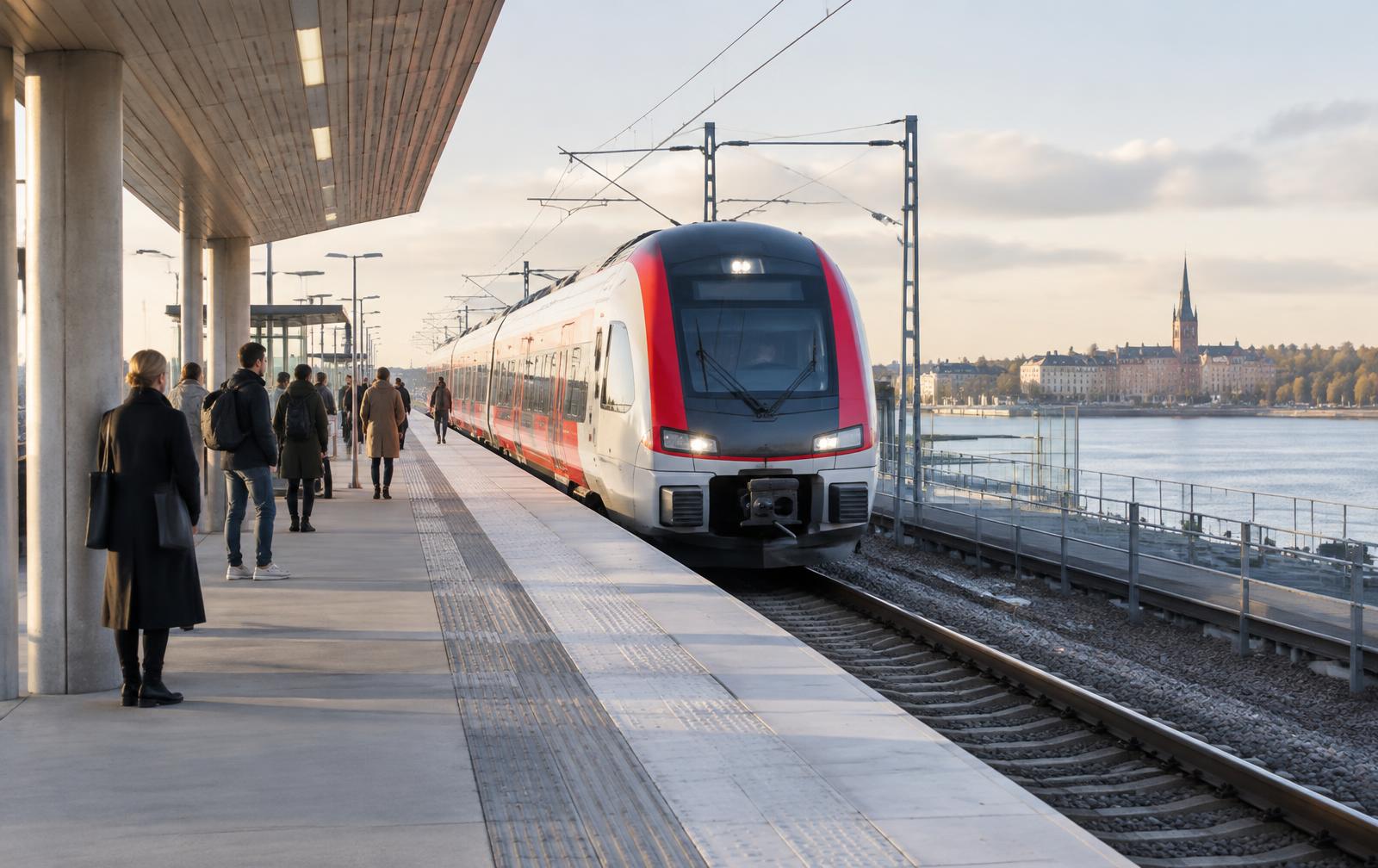 Stockholms pendeltåg vid plattform